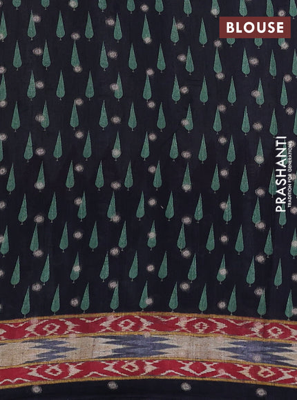 Matka tussar saree beige and red with allover thread buttas & butta prints and long temple design printed border