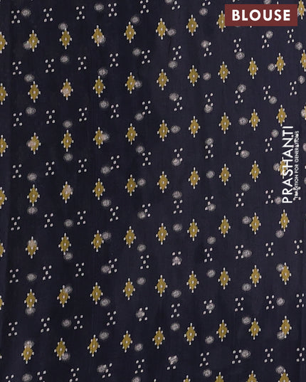Matka tussar saree beige and black mustard yellow with allover thread buttas & butta prints and long temple design printed border