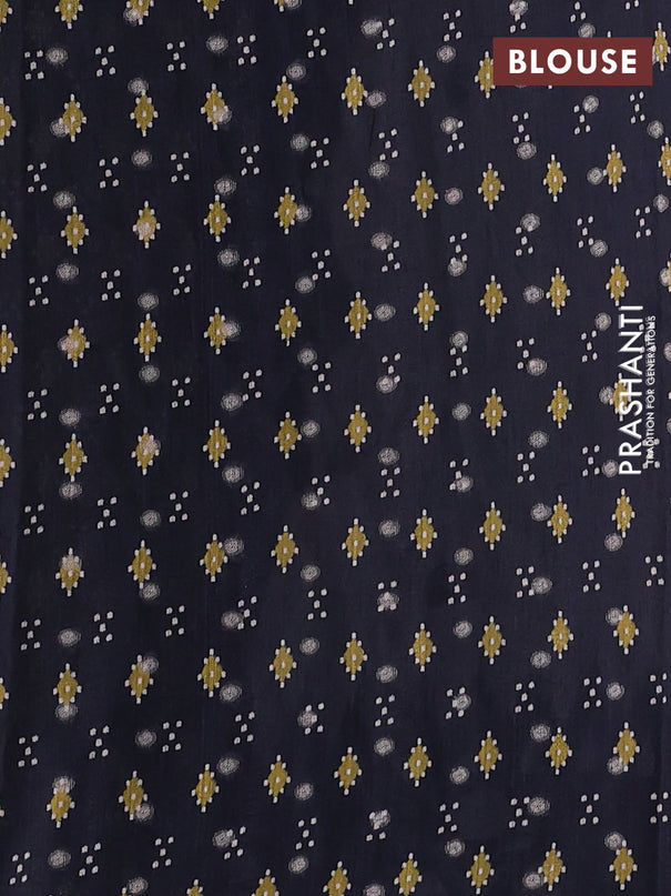 Matka tussar saree beige and black mustard yellow with allover thread buttas & butta prints and long temple design printed border