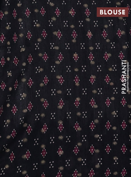 Matka tussar saree beige and purple shade with allover thread buttas & butta prints and long temple design printed border