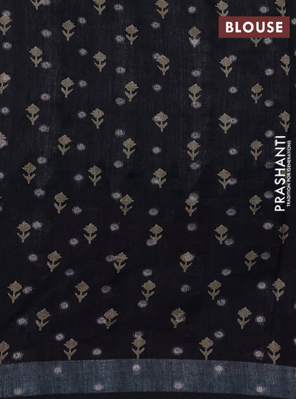 Matka tussar saree beige and maroon with allover thread buttas & butta prints and long temple design printed border