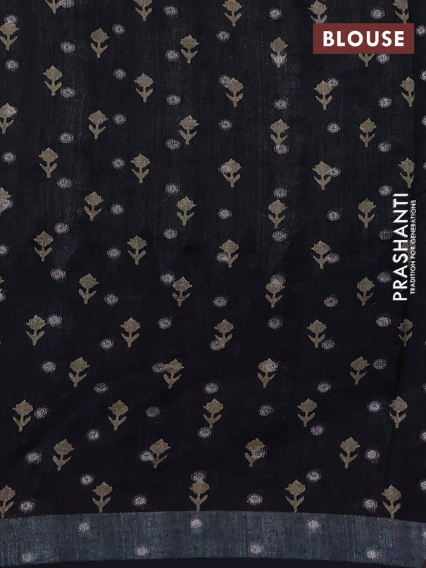Matka tussar saree beige and maroon with allover thread buttas & butta prints and long temple design printed border