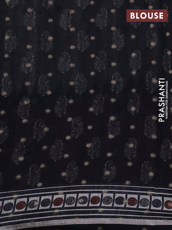 Matka tussar saree beige and maroon with allover thread buttas & butta prints and long temple design printed border