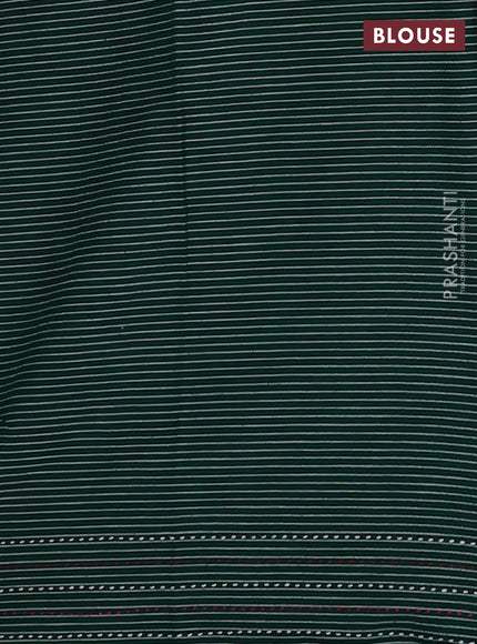 Chanderi silk cotton saree cream and green with allover thread & zari woven buttas and jamdhani kantha stitch work border