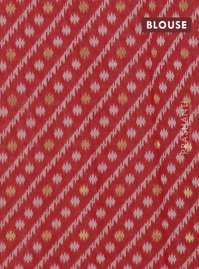 Chanderi silk cotton saree maroon with allover thread & zari woven buttas and jamdhani kantha stitch work border