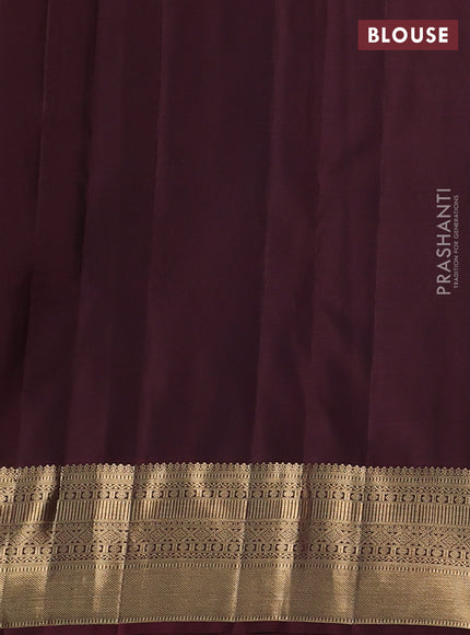 Pure kanchipuram silk saree rust shade and deep maroon with allover samll zari woven checked pattern and rich zari woven border
