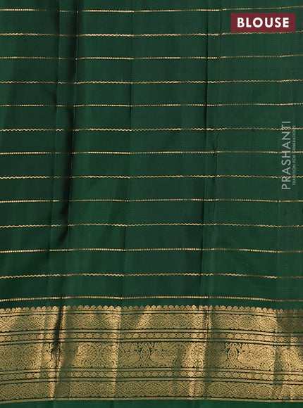 Pure kanchipuram silk saree maroon and green with allover zari woven checked pattern and rich zari woven border
