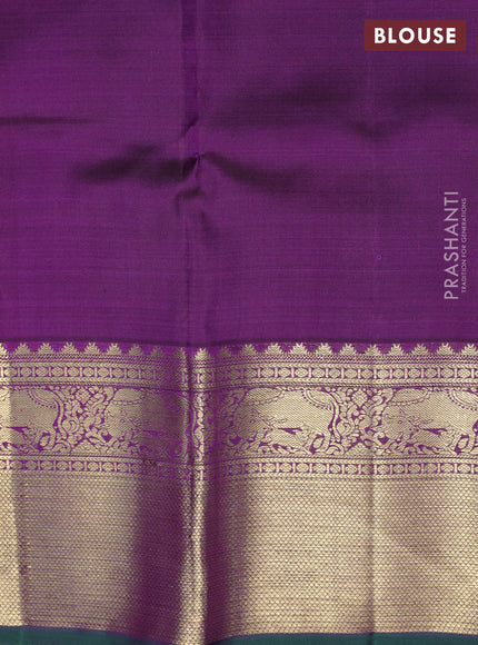 Pure kanchipuram silk saree purple with zari woven buttas and zari woven border