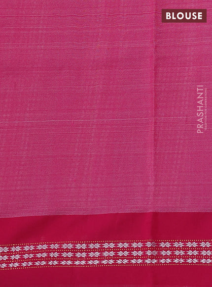 Pure tussar silk saree green and pink with allover kalamkari prints and temple design vidharbha border