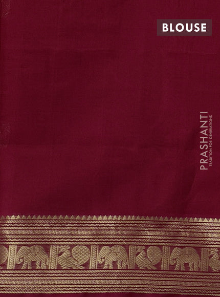 Kanchipuram silk cotton saree red with zari woven buttas and zari woven border