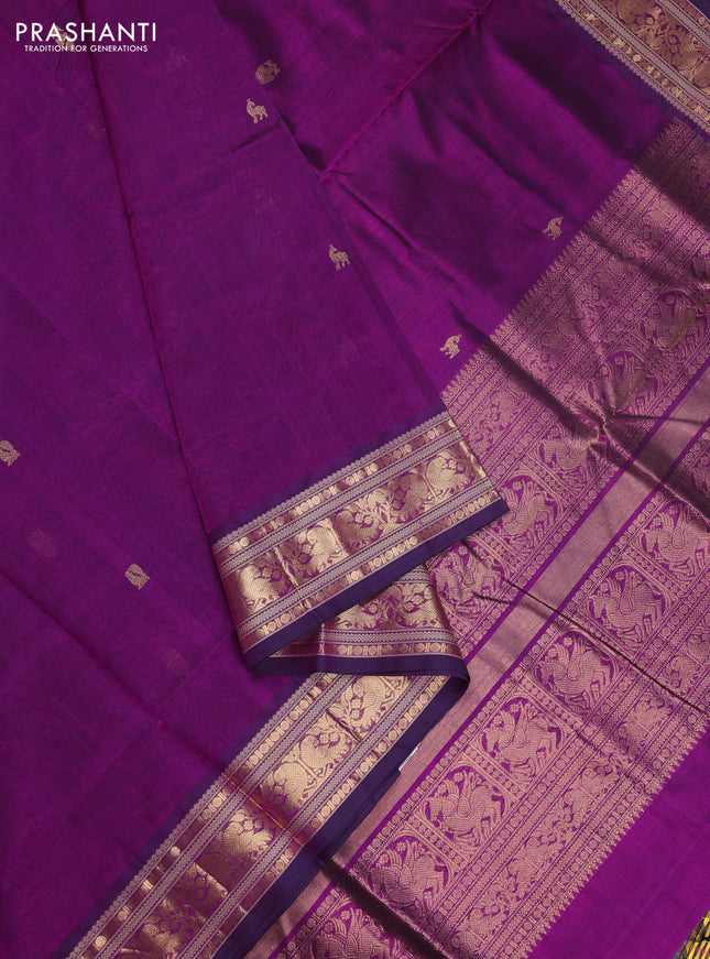 Kanchipuram silk cotton saree pink with zari woven buttas and zari woven border