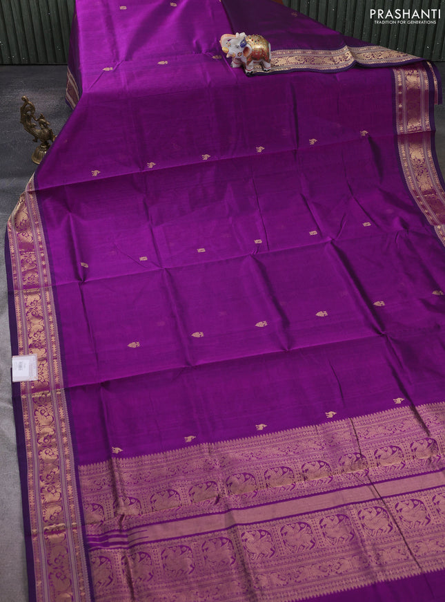 Kanchipuram silk cotton saree pink with zari woven buttas and zari woven border