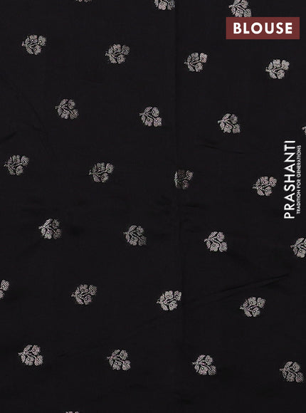 Silk kota saree black with plain body and embroidery work border