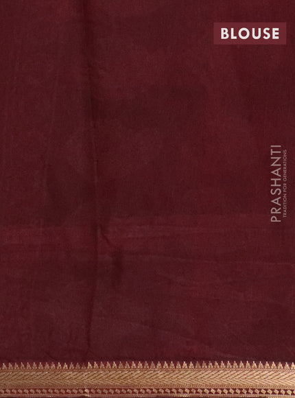 Semi maheswari cotton saree jamun shade and deep maroon with allover zigzag prints and zari woven border