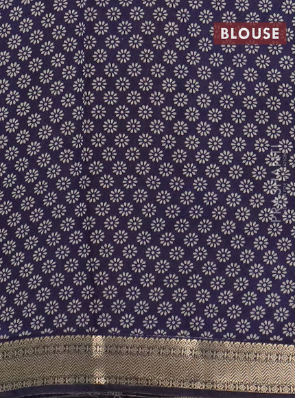 Semi maheswari cotton saree maroon and navy blue with allover warli prints and zari woven border