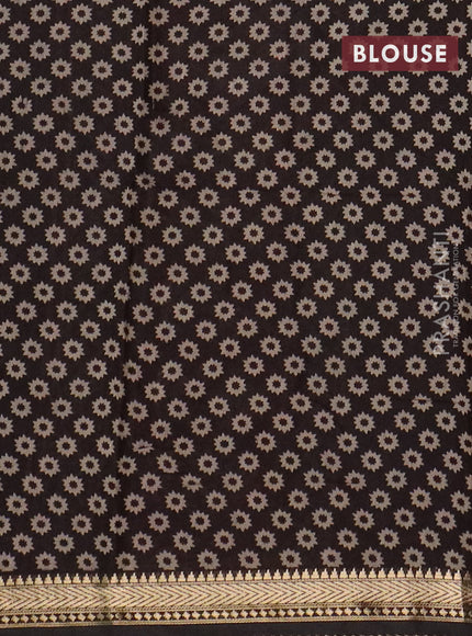 Semi maheswari cotton saree beige maroon and black with allover butta prints and zari woven border