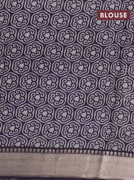 Semi maheswari cotton saree sap green and deep purple with allover kalamkari prints and zari woven border