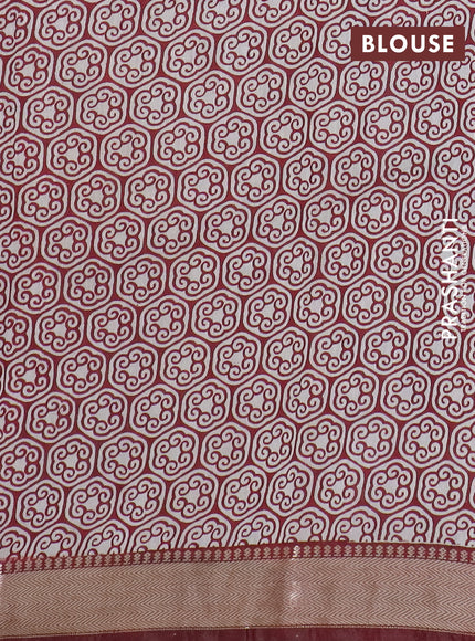 Semi maheswari cotton saree deep purple and maroon with allover kalamkari prints and zari woven border