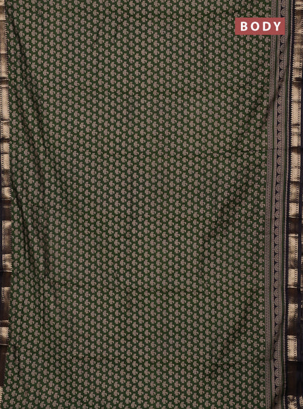 Semi maheswari cotton saree sap green with allover butta prints and zari woven border