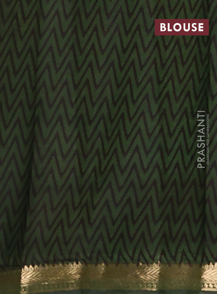 Semi maheswari cotton saree purple and sap green with allover stripe pattern and zari woven border