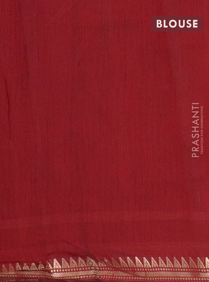 Semi maheswari cotton saree coffee brown and maroon with allover prints and zari woven border