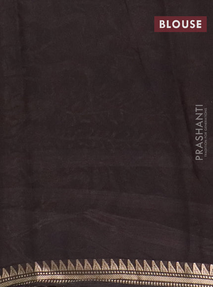 Semi maheswari cotton saree maroon and black with allover kalamkari prints and zari woven border
