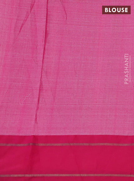Pure tussar silk saree maroon and pink with allover floral prints and temple design rettapet zari woven border