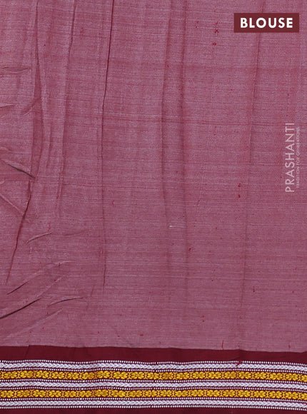 Pure tussar silk saree pale orange and maroon with allover kalamkari prints and temple design vidharba border