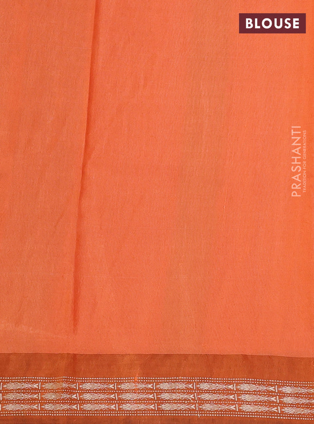 Pure tussar silk saree beige and orange with allover kalamkari prints and temple design virdharbha border
