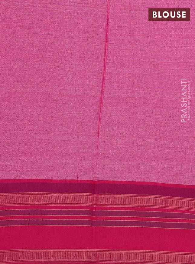 Pure tussar silk saree pastel brown and pink with allover floral prints and temple design rettapet zari woven border