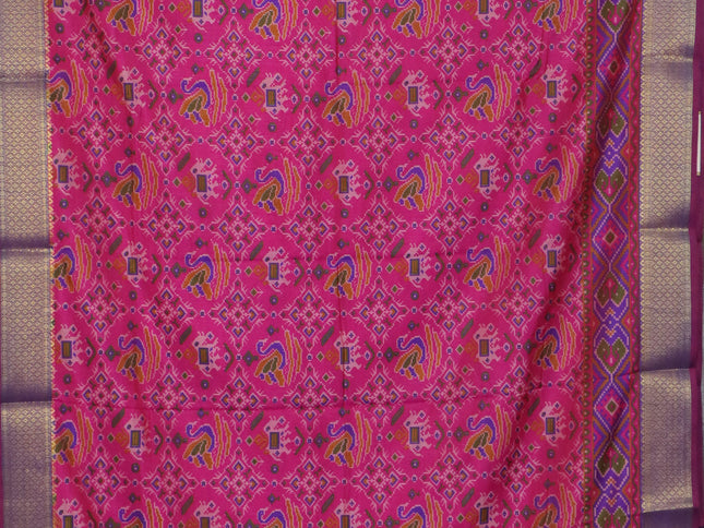 Pink semi tussar saree with matching Neck piece