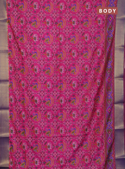 Pink semi tussar saree with matching Neck piece