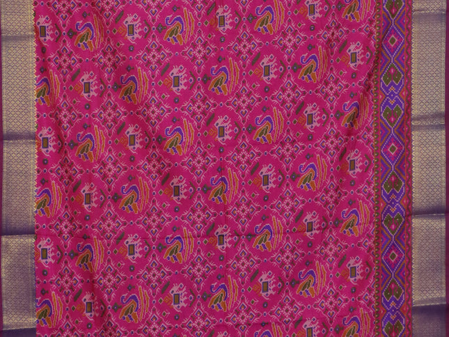 Pink semi tussar saree with matching Neck piece