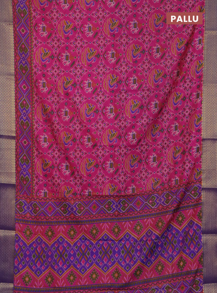 Pink semi tussar saree with matching Neck piece
