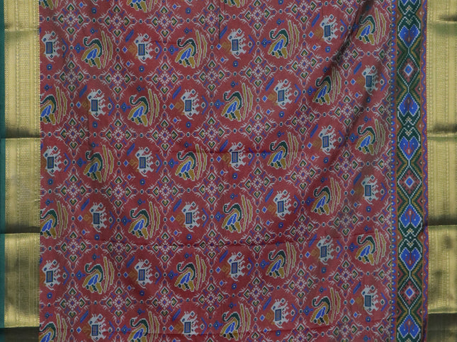 Pink semi tussar saree with matching Neck piece
