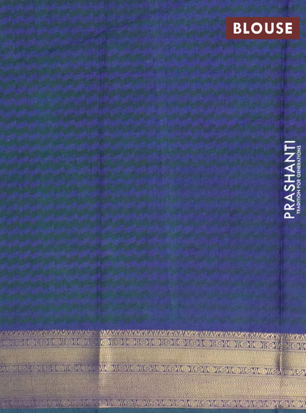 Teal green semi tussar saree with matching Neck piece