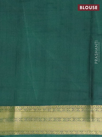 Maroon and green semi tussar saree with matching Neck piece