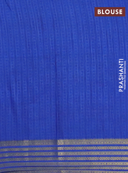 Blue semi tussar saree with matching Neck piece