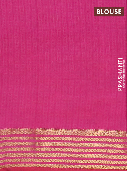 Pink semi tussar saree with matching Neck piece