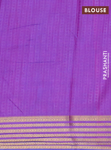 Blue semi tussar saree with matching Neck piece