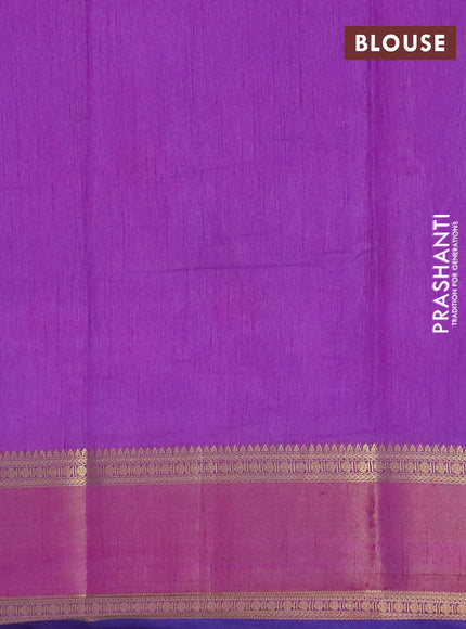 Blue semi tussar saree with matching Neck piece