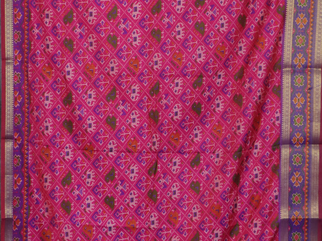 Pink semi tussar saree with matching Neck piece