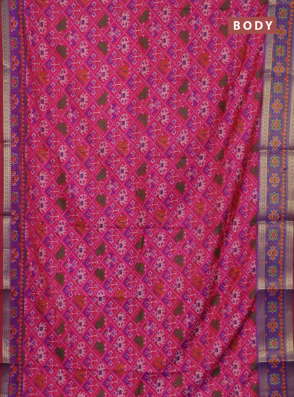 Pink semi tussar saree with matching Neck piece
