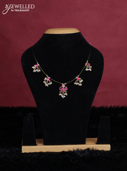 Pink semi tussar saree with matching Neck piece