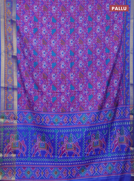 Purple semi tussar saree with matching Neck piece