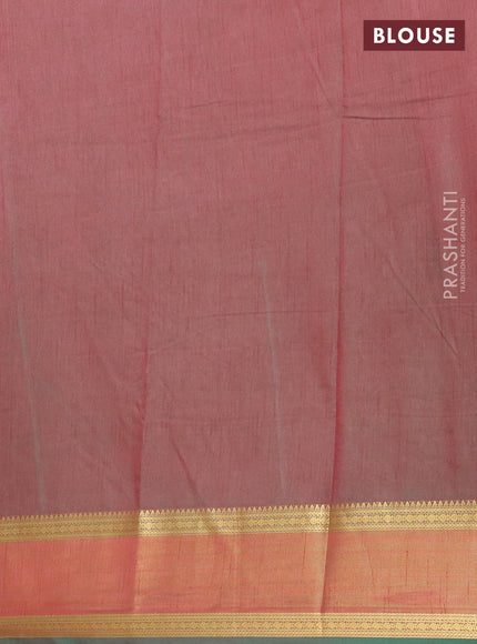 Bottle green semi tussar saree with matching Neck piece