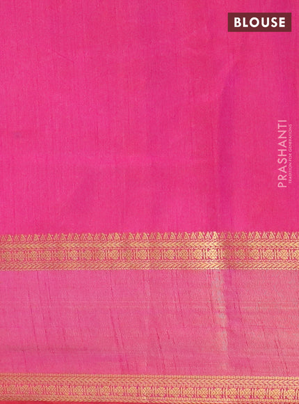 Purple semi tussar saree with matching Neck piece