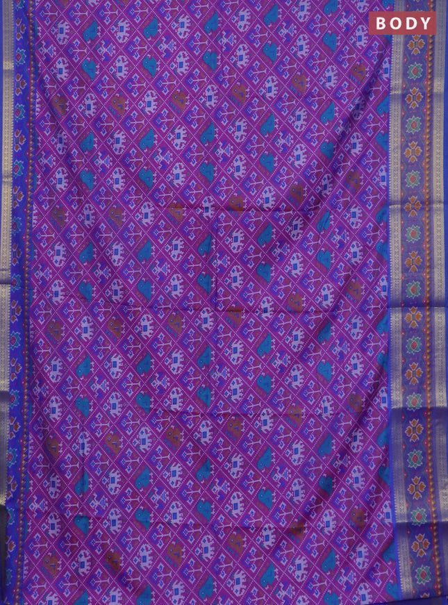 Purple semi tussar saree with matching Neck piece