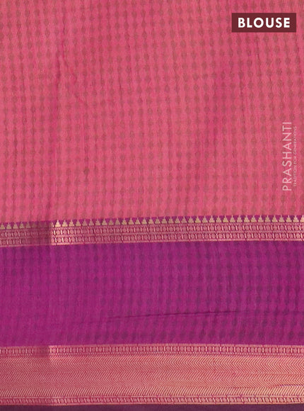 Purple shade semi tussar saree with matching Neck piece