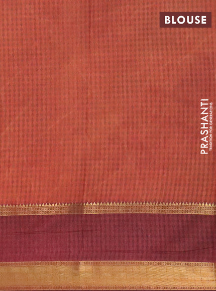 Mehendi green semi tussar saree with matching Neck piece